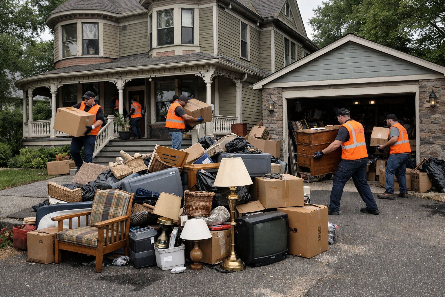 Professional junk removal service in New Paltz, NY - HV Junk Removal crew at work